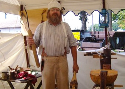 The Giant Bowl Turner giving a demonstration.